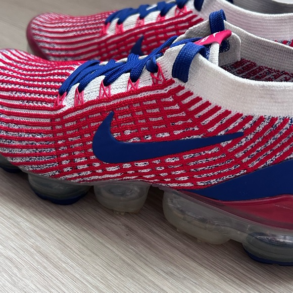 Nike Air Vapormax Flyknit 3 USA Red White Blue Mens Size 9 Rare CW5585-100 - Picture 9 of 12